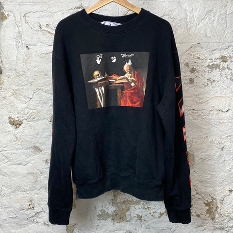 Off White Skeleton Head Crewneck Black Sz XL
