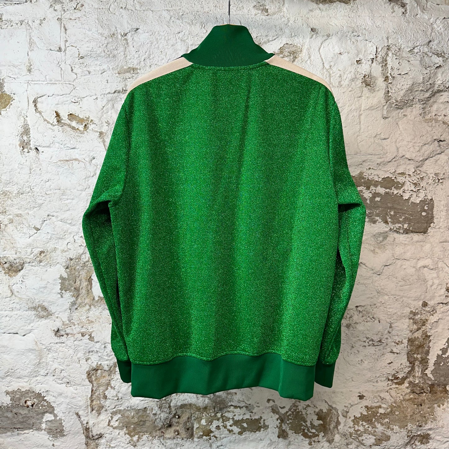 Palm Angels Green Glitter Track Jacket Sz XL