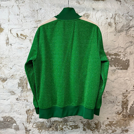 Palm Angels Green Glitter Track Jacket Sz XL