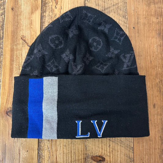 Louis Vuitton Blue Varsity Black Monogram Beanie
