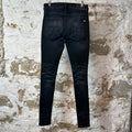 Amiri MX1 Marble Patch Black Denim Jeans Sz 28