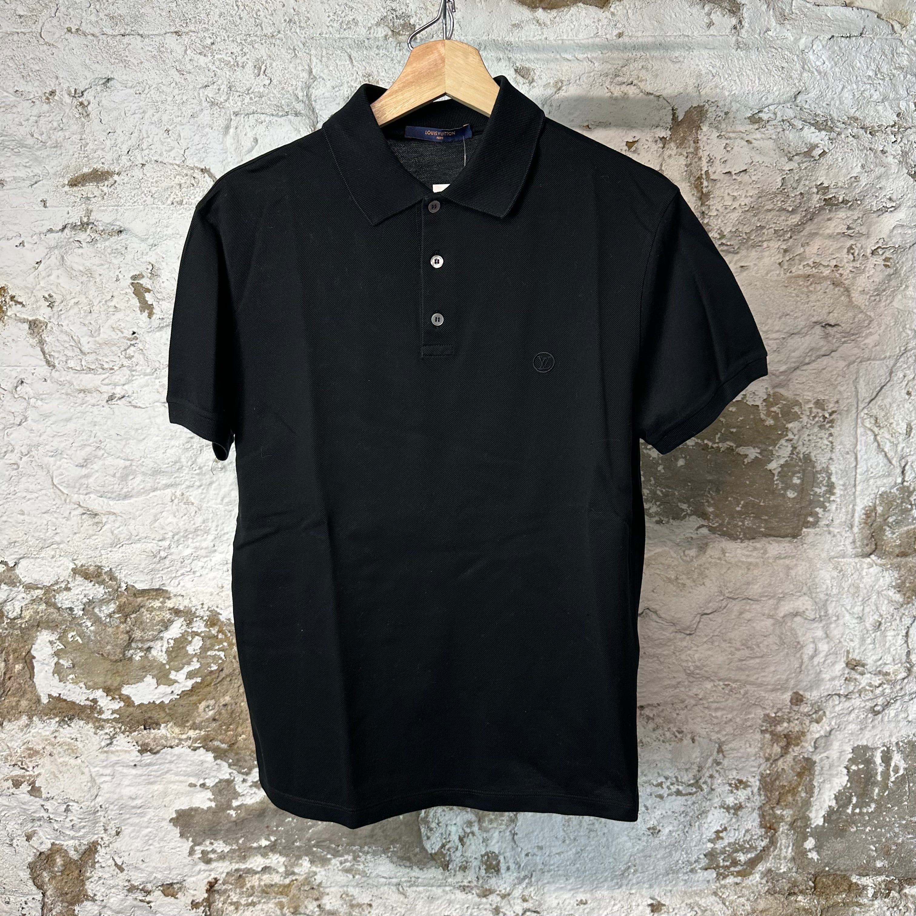 Louis Vuitton Small Logo Black Polo Shirt Sz S