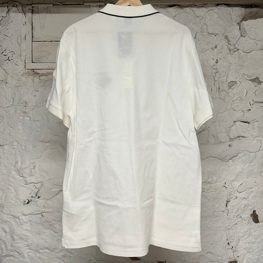 Burberry White Square Logo Polo Sz 2XL (Stained)