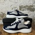 Prada Americas Cup Navy Patent Grey White Sneaker Sz 5.5 (37.5)
