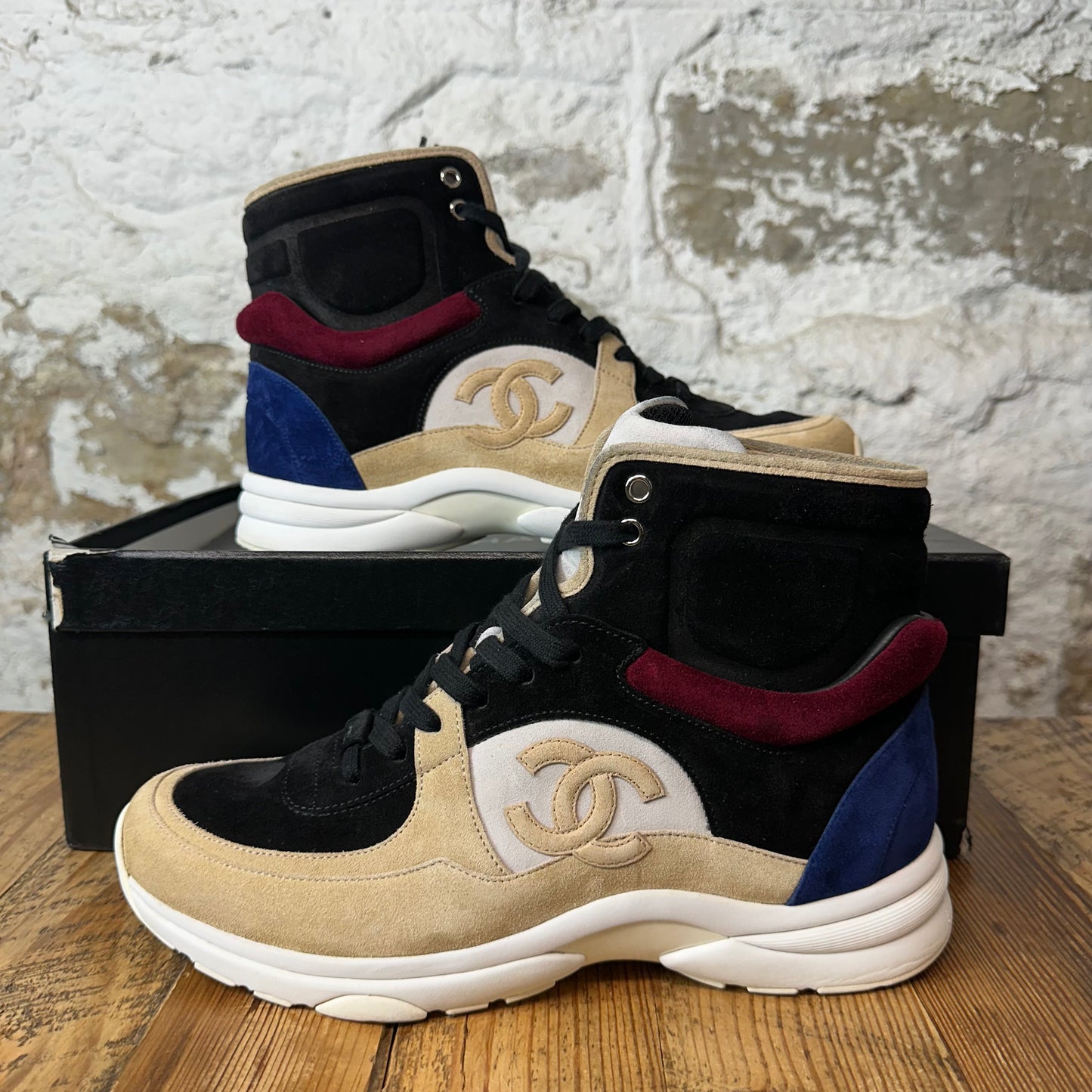 Chanel CC High Multicolor Suede Sneaker Sz 10 (43)