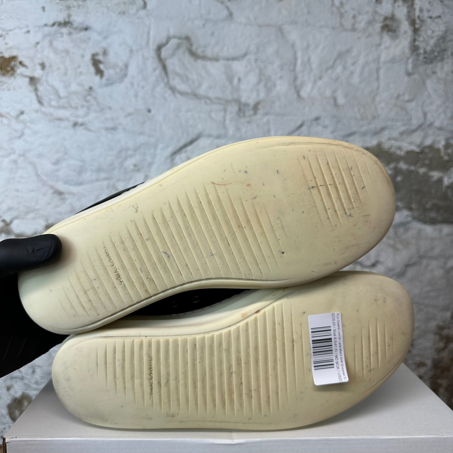 Rick Owens Jumbo Lace Black Milk Sneaker Sz 8.5 (41.5)