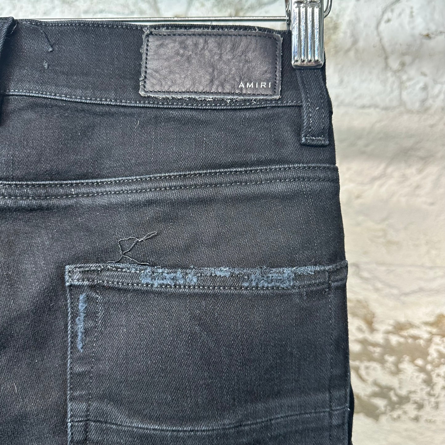 Amiri MX2 Black Patch Black Denim Jeans Sz 29