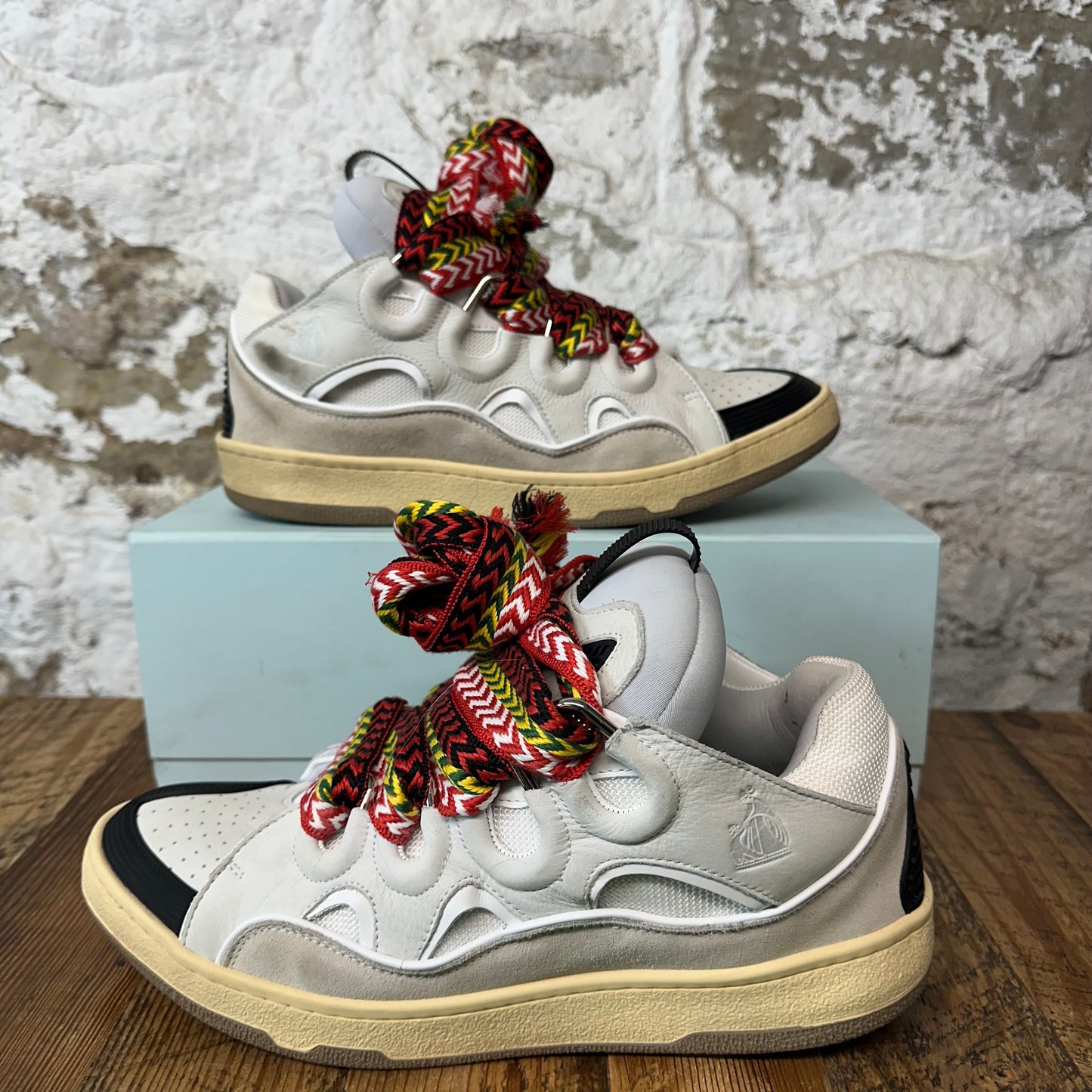 Lanvin Curb Multicolor Lace Gray Sneaker Sz 12 (45)