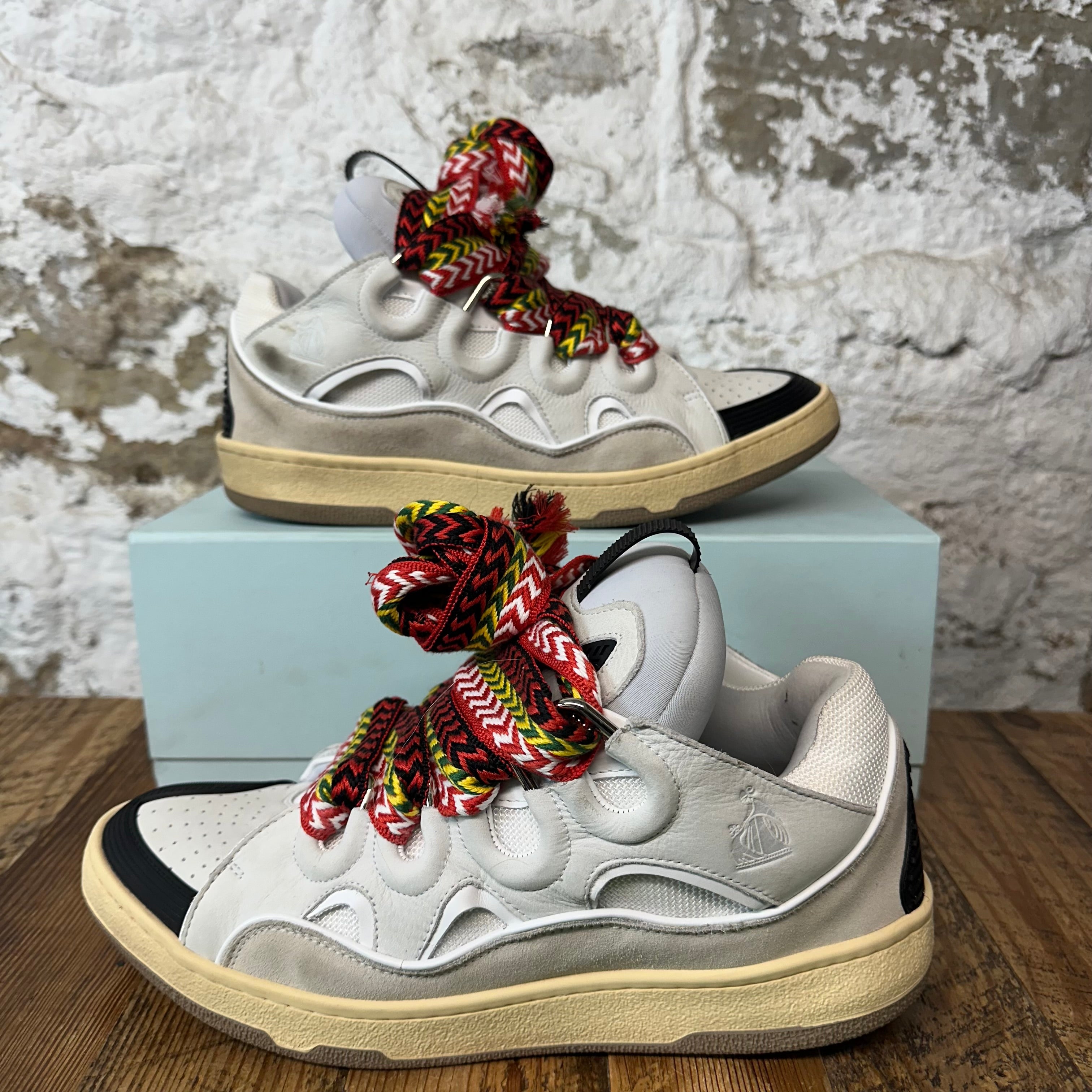 Lanvin Curb Multicolor Lace Gray Sneaker Sz 12 (45)