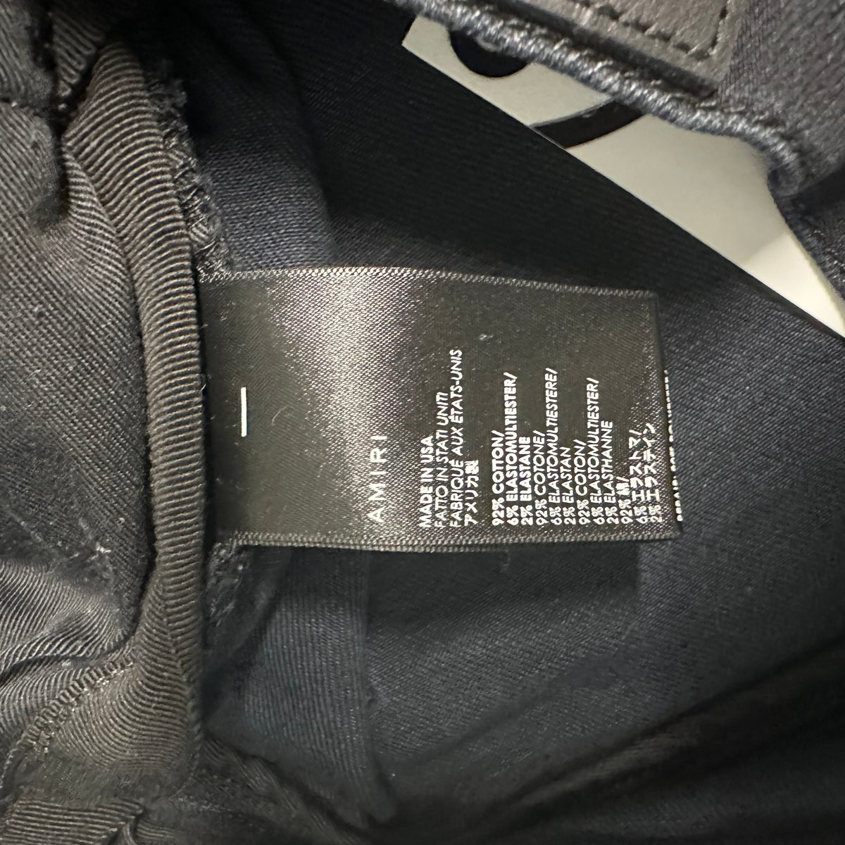 Amiri MX1 Camo Patch Black Denim Jeans Sz 38