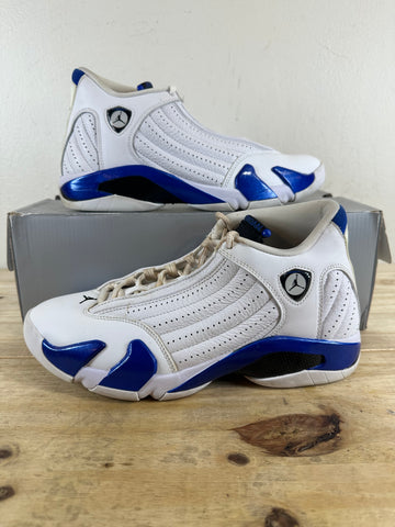 Air Jordan 14 White Hyper Royal Sz 9.5