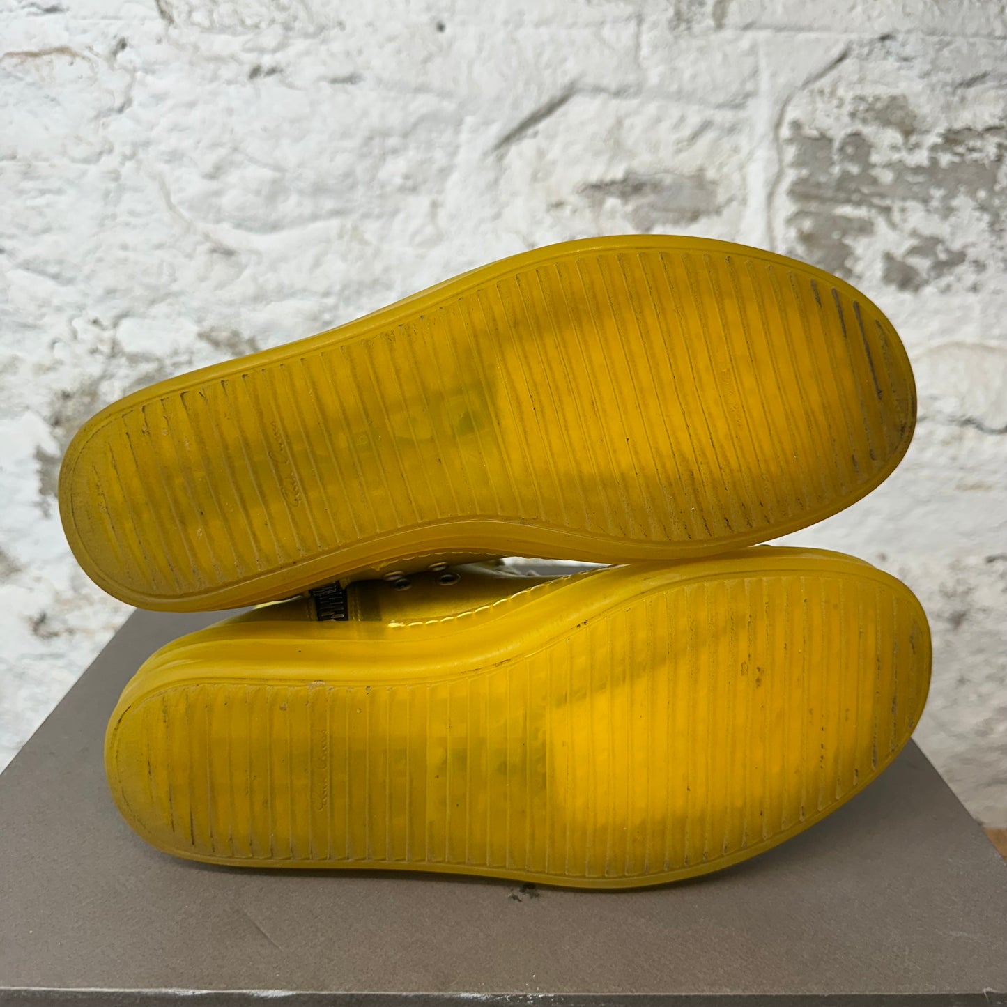 Rick Owens Transparent Yellow High Sneaker Sz 8 (41)
