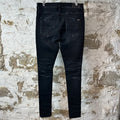 Amiri Leopard Thrasher Black Denim Jeans Sz 32