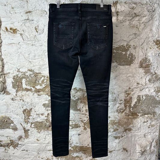 Amiri Leopard Thrasher Black Denim Jeans Sz 32