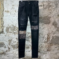 Amiri MX1 Grey Art Patch Black Denim Jeans Sz 29