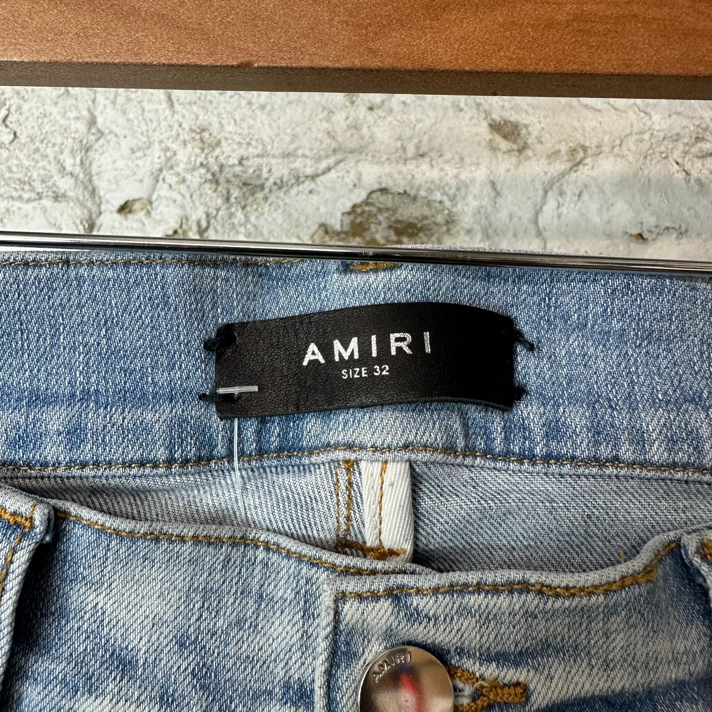 Amiri Zig Zag Light Blue Denim Jeans Sz 32