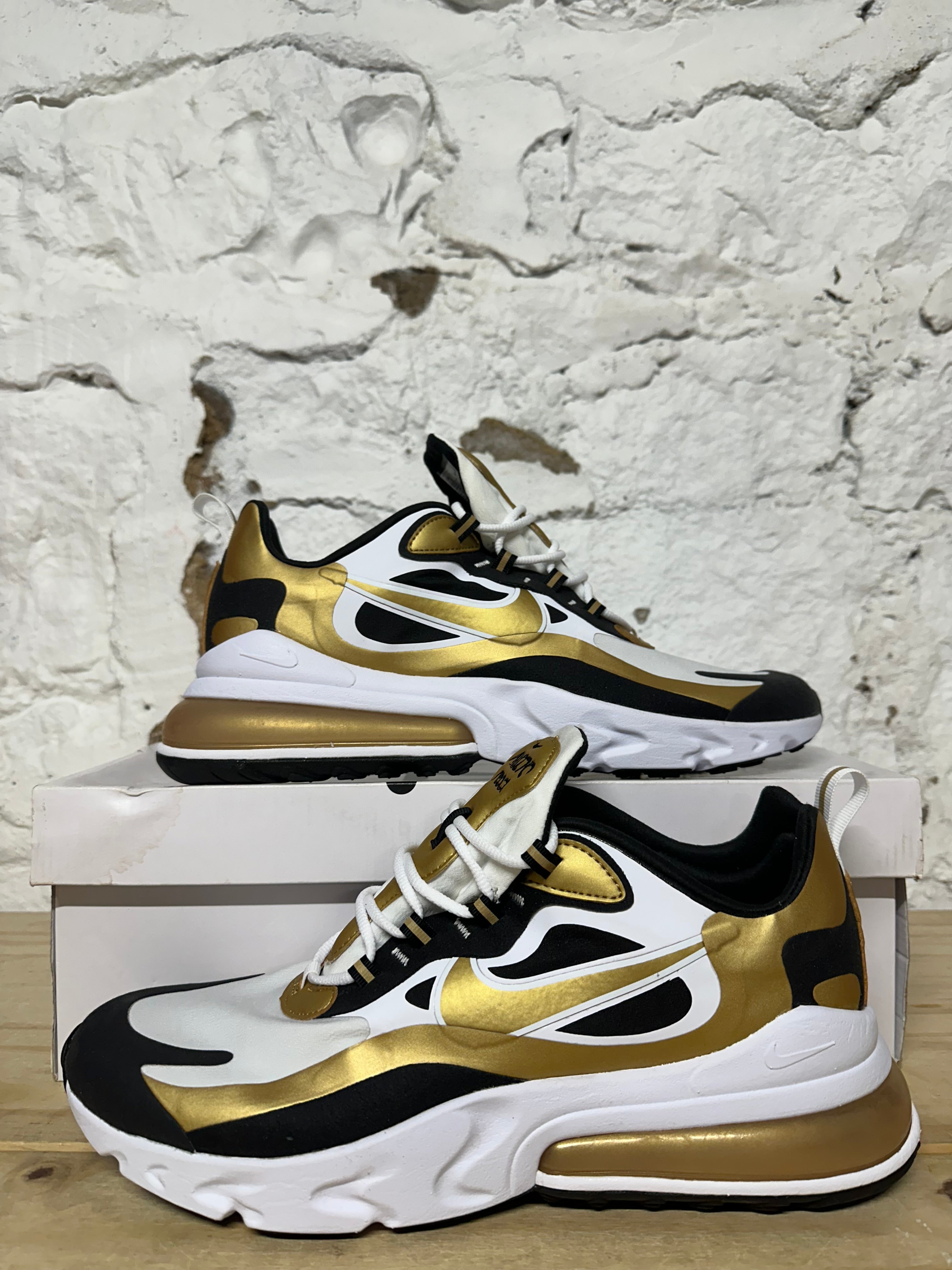 Nike Air Max 270 React Metallic Gold Sz 11.5 DS
