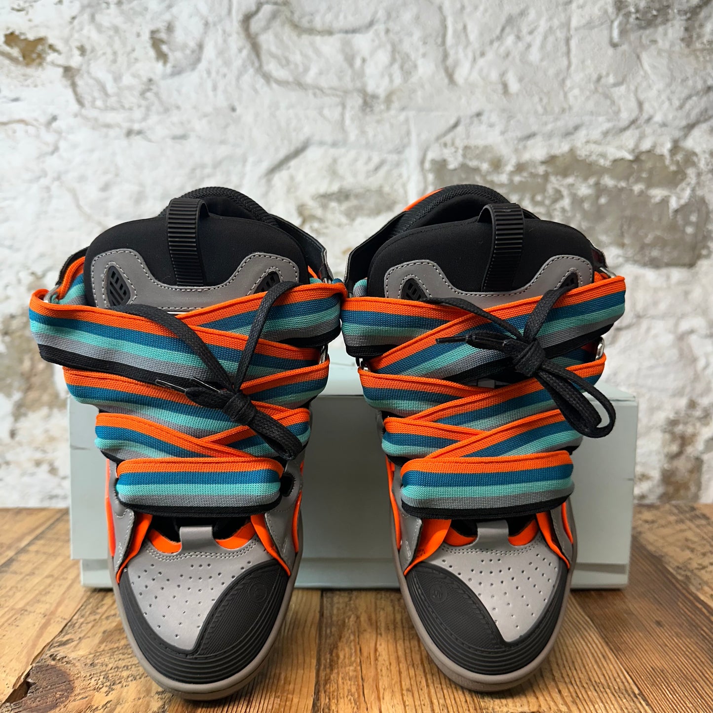 Lanvin Curb Orange Grey 3M Sneaker Sz 8 (41)