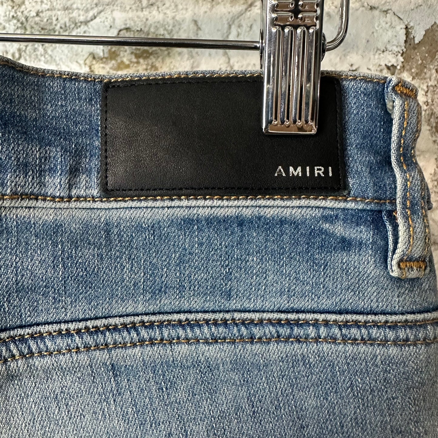Amiri MX1 White Starburst Blue Denim Jeans Sz 30
