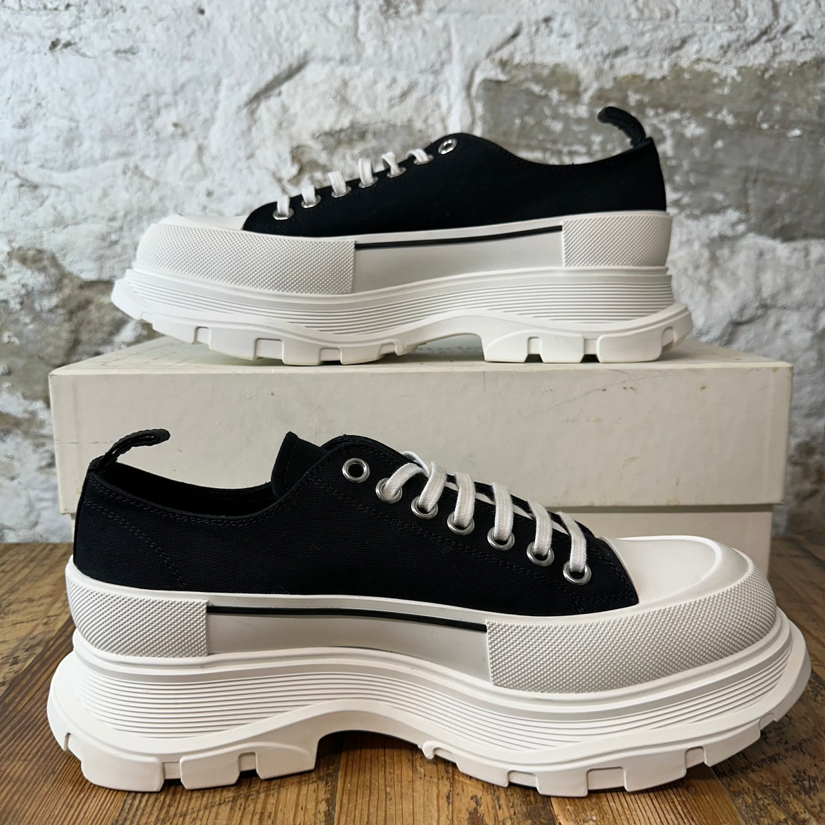 Alexander McQueen Low Black White Tread Boot Sz 12 (45)