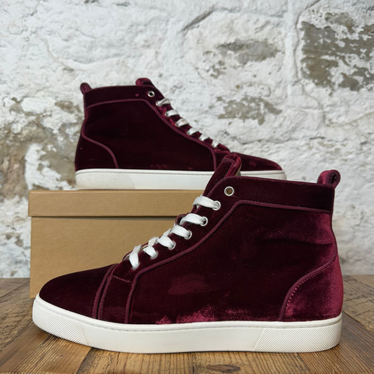 Christian Louboutin High Maroon Velour Sneaker Sz 9 (42)