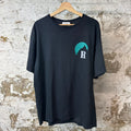 Rhude Green Moon Logo Black T-Shirt Sz M