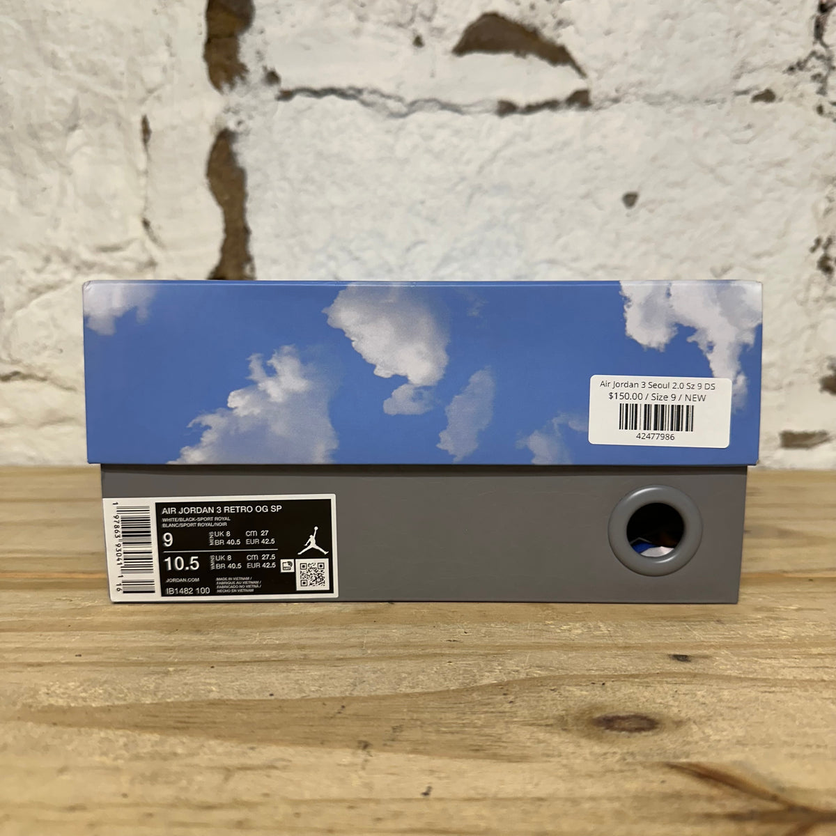 Air Jordan 3 Seoul 2.0 Sz 9 DS