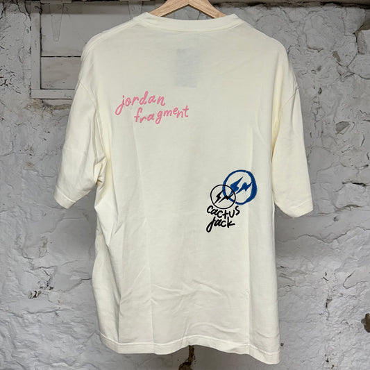 Travis Scott Jordan Fragment White T-Shirt Sz L