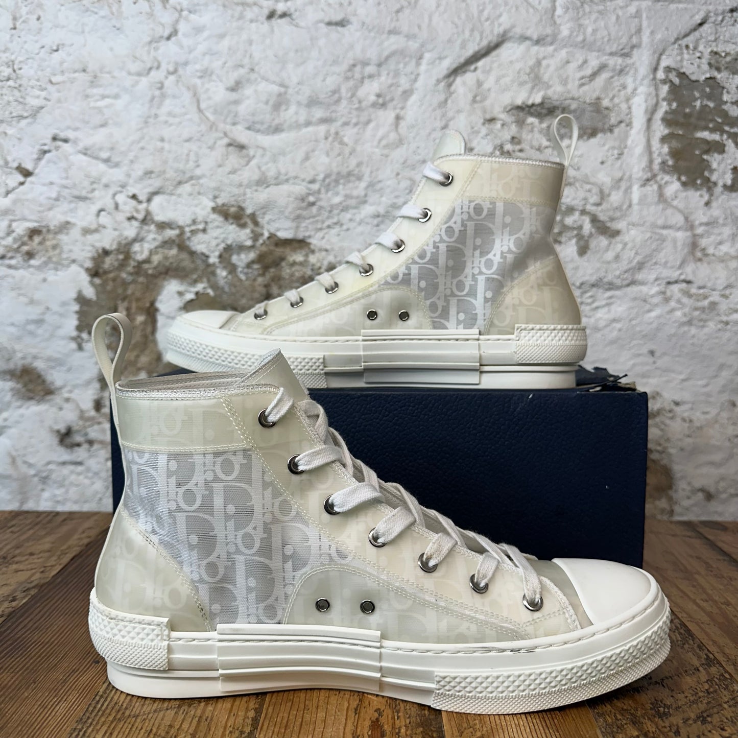 Dior B23 High Cream White Oblique Sneaker Sz 10 (43)