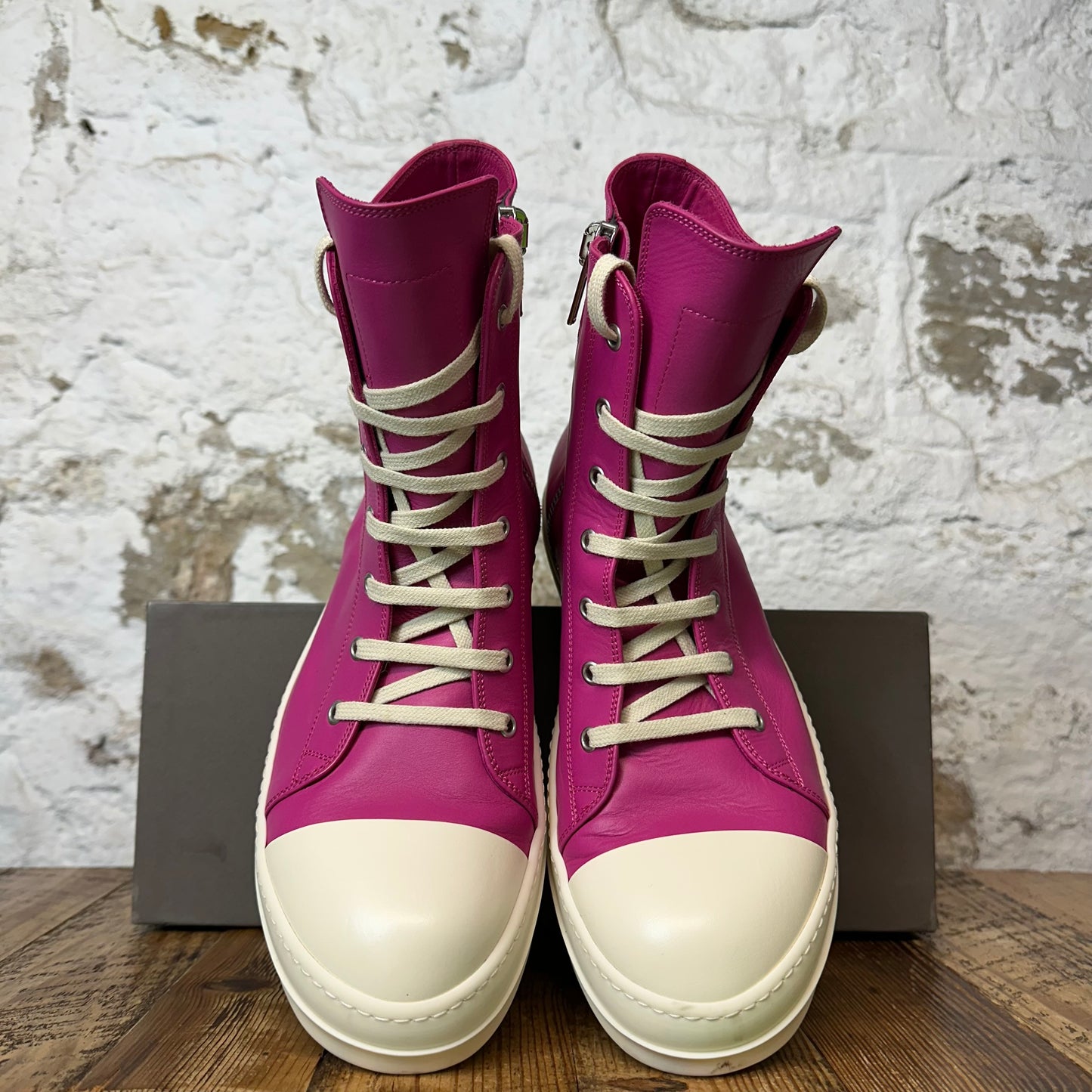 Rick Owens High Hot Pink Milk Sneaker Sz 10.5 (43.5)