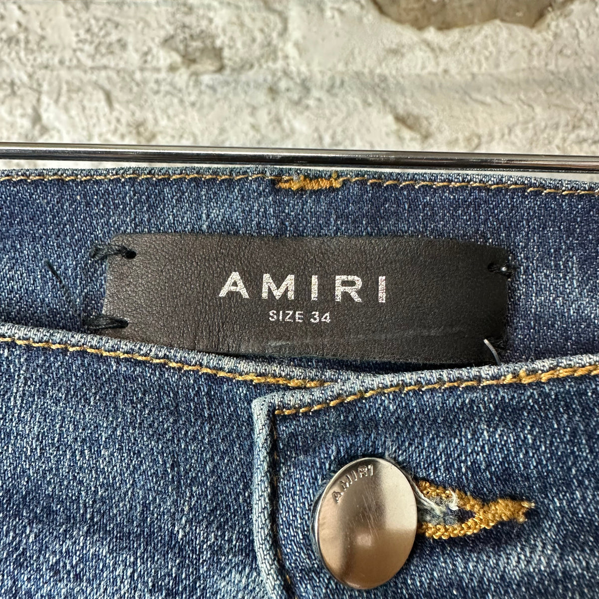 Amiri Plain Dark Blue Denim Jeans Sz 34