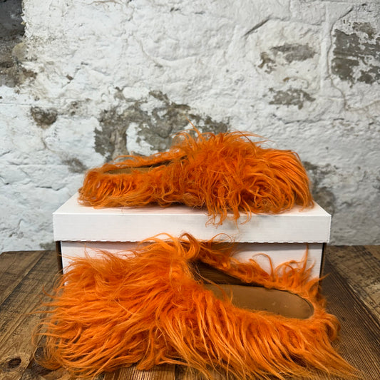 Marni Fussbett Sabot Orange Fur Mule Sz 10 (43)