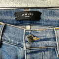 Amiri MX1 Cream Suede Blue Denim Jeans Sz 32