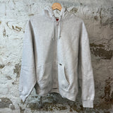 Supreme Small Logo Zip Up Hoodie Gray Sz M
