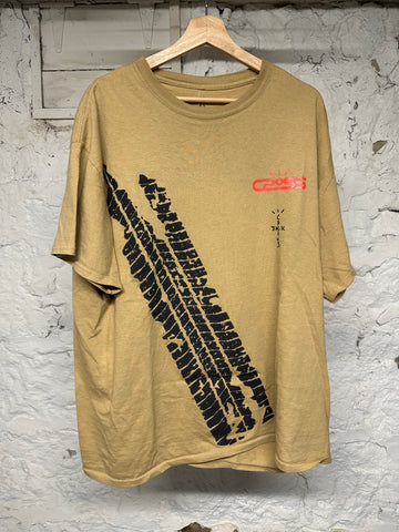 Travis Scott CJ Tire Mark Tan T-Shirt Sz L