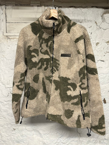 FOG Essentials Camo Fleece Zip Up Jacket Sz S