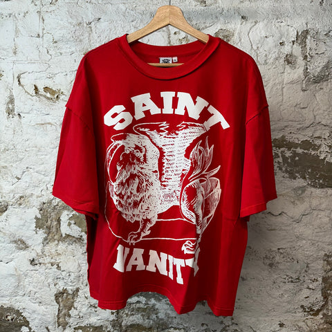 Saint Vanity White Griffin T-shirt Red Sz XL