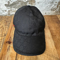 Gucci Black GG Monogram Hat Sz M