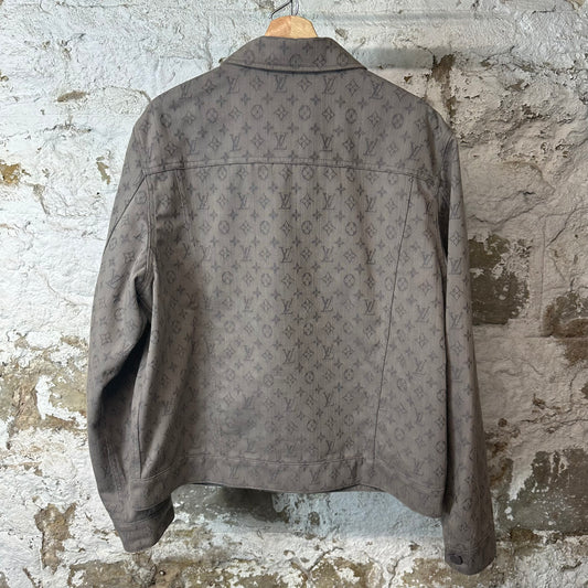 Louis Vuitton Grey Monogram Denim Jacket Sz XXL (54)