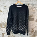 Louis Vuitton White Monogram Gradient Black Crewneck Sz L