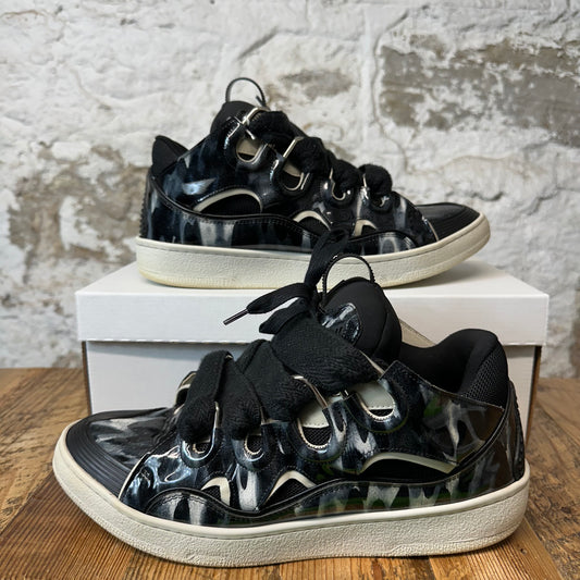 Lanvin Curb Black Lace White Black Patent Sneaker Sz 10 (43)