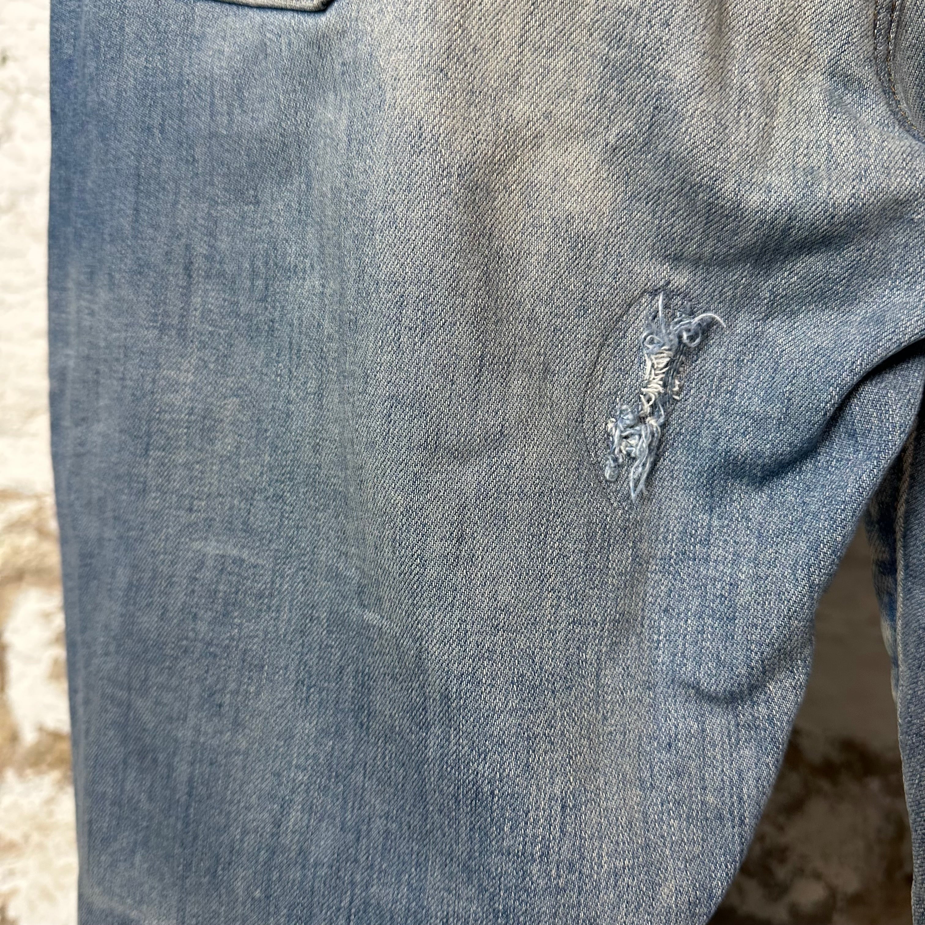 Amiri MX1 Pink Crystal Patch Blue Denim Jeans Sz 38 – The Gallery
