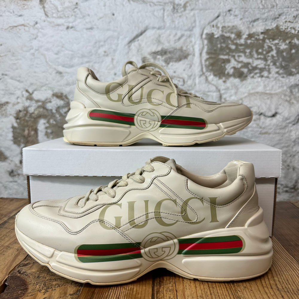 Gucci Rhyton Vintage Logo Cream Sneaker Sz 9