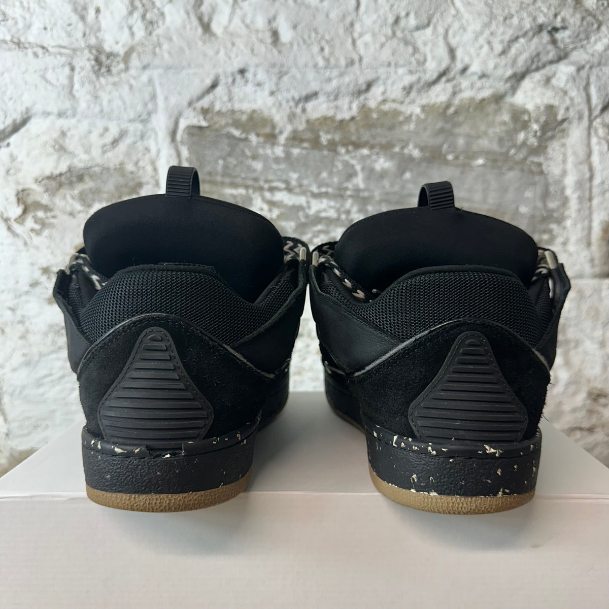 Lanvin Curb Black White Lace Black Sneaker Sz 10 (43)
