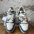 Louis Vuitton Blue Denim Monogram White Trainer Sneaker Sz 7 (40)
