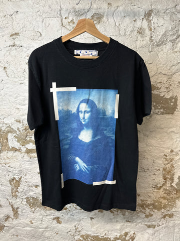 Off White Blue Mona Lisa T-shirt Black Sz M