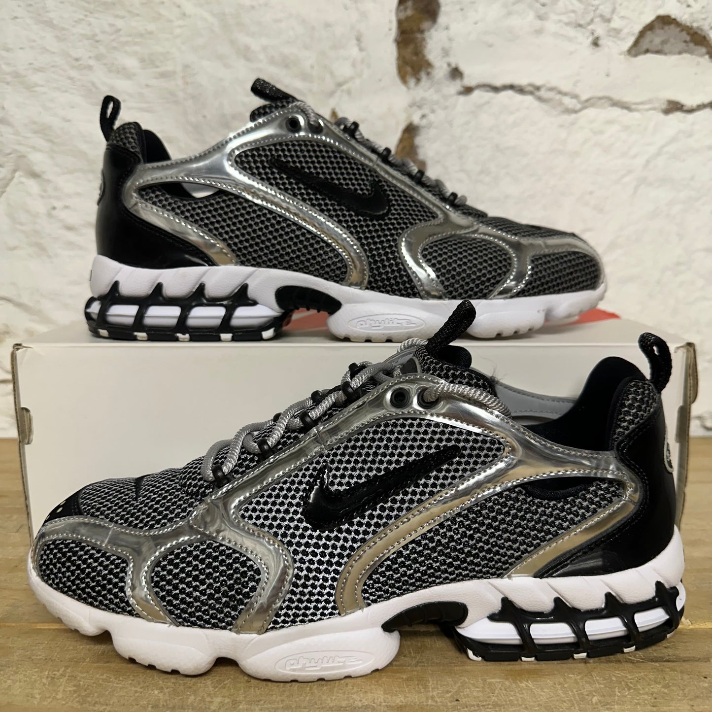 Nike Air ZM Spiridon Stussy Pure Platinum Sz 10.5