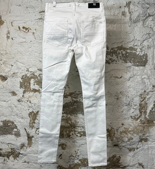 Amiri MX1 Black Paisley White Denim Jeans Sz 31