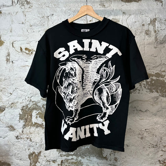 Saint Vanity White Griffin T-shirt Black Sz S