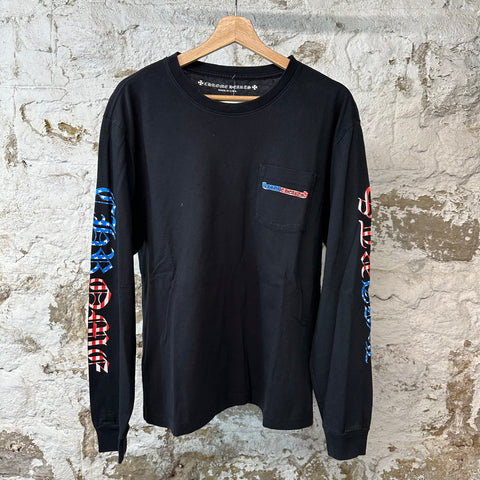 Chrome Hearts Flag Scroll L/s Black Sz L